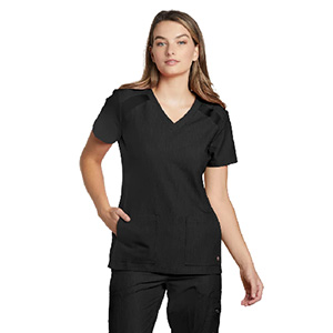 White Cross 4-Pocket V-Neck Scrub Top / Thumbnail