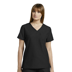 White Cross 1-Pocket V-Neck Scrub Top Thumbnail