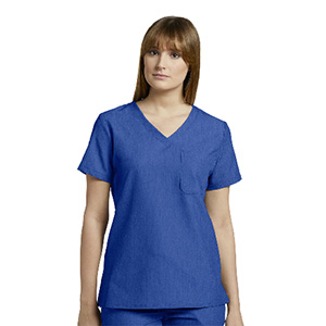 White Cross 1-Pocket V-Neck Scrub Top / Thumbnail