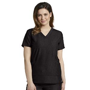 White Cross 3-Pocket V-Neck Scrub Top / Thumbnail