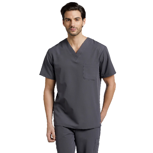 White Cross 2-Pocket V-Neck Scrub Top Image