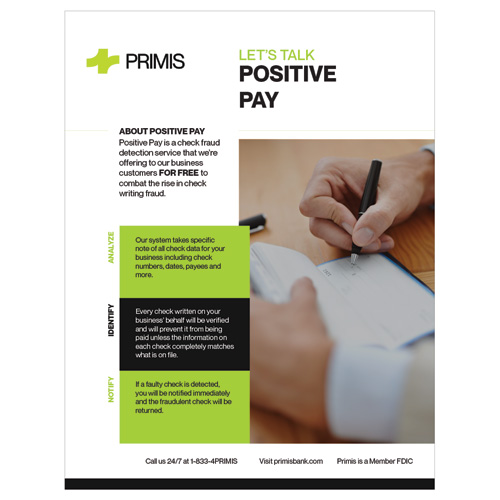 Let's Talk Positive Pay Flyer